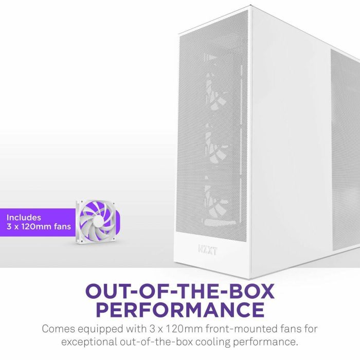 NZXT CM-H72FW-01 H7 Flow - Caja Semitorre de PC ATX/Micro-ATX/Mini-ITX, Blanco 7
