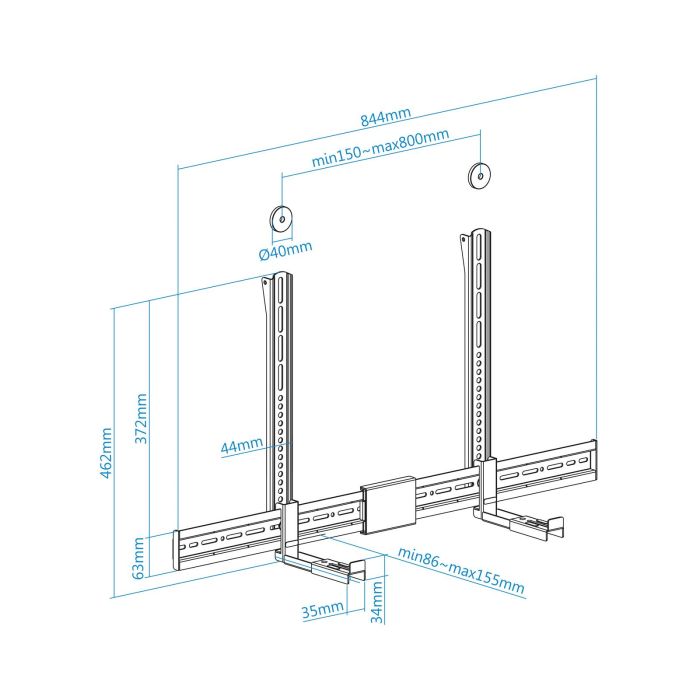 TOOQ SOPORTE PARA BARRA DE SONIDO UNIVERSAL MULTI-INSTALACION NEGRO 3 TOOQ SOPORTE PARA BARRA DE SONIDO UNIVERSAL MULTI-INSTALACION NEGRO 3