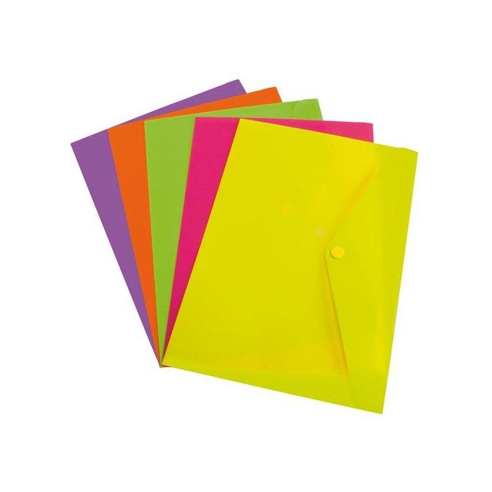 Dosier Sobre Grafoplas Pp Opaco Fluor Broche Fº Amarillo (Set de 12)