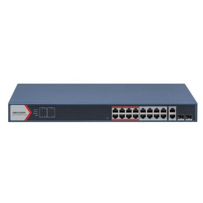 Hikvision Switch PoE Smart Managed 16 puertos Fast Ethernet con reconocimiento de dispositivos IP y topología de sistema