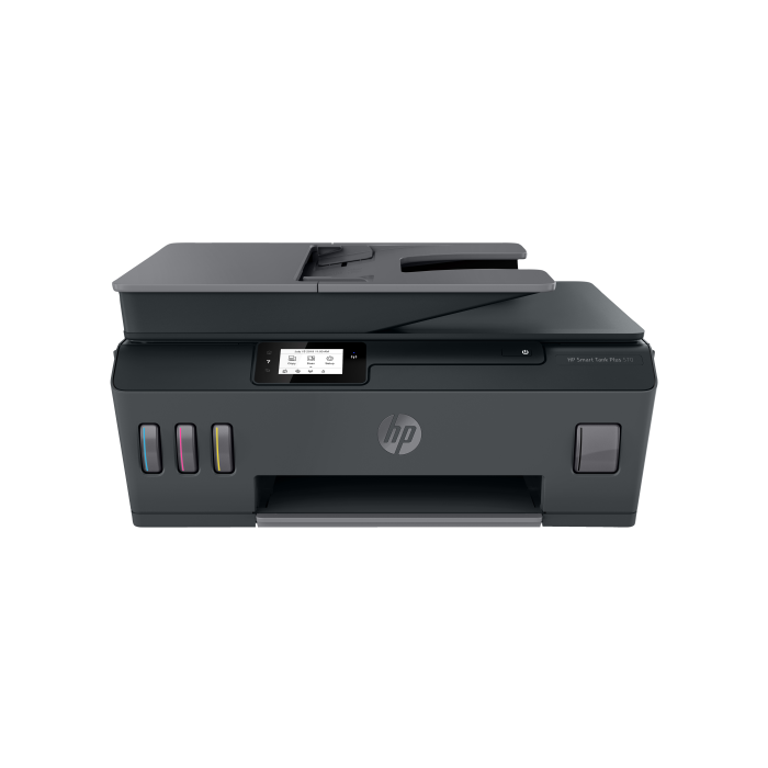 HP Smart Tank Plus 570 Impresora Multifunción Inalámbrica Color con Tanque de Tinta, A4, ADF, WiFi, 4800x1200 DPI, 11 ppm, Negro/Gris