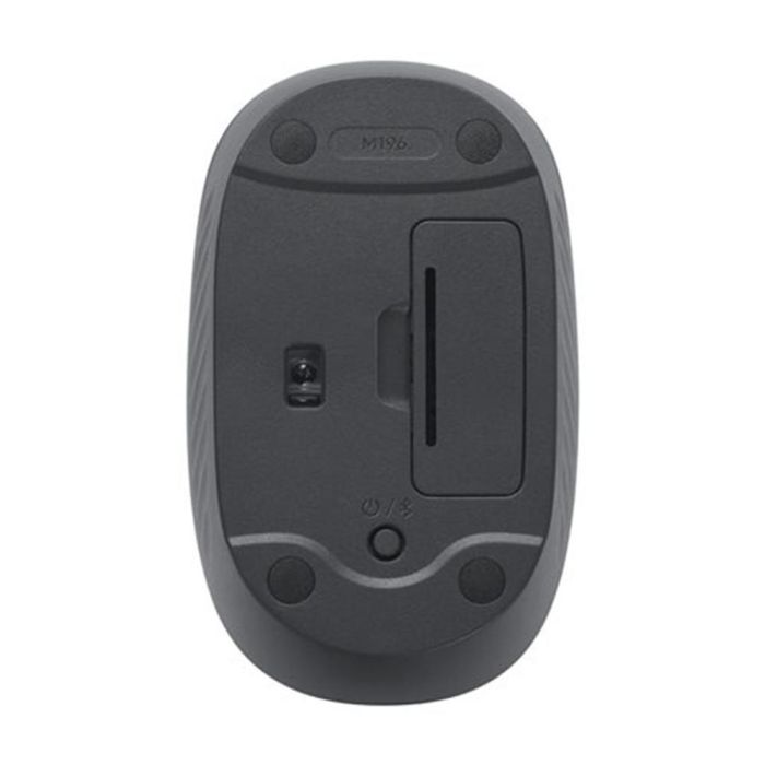 Logitech M196 Ratón Inalámbrico Bluetooth, 1000 DPI, Compacto y Ergonomico con Material Reciclado, Hasta 12 Meses de Batería, Compatible con Windows y macOS, Color Negro