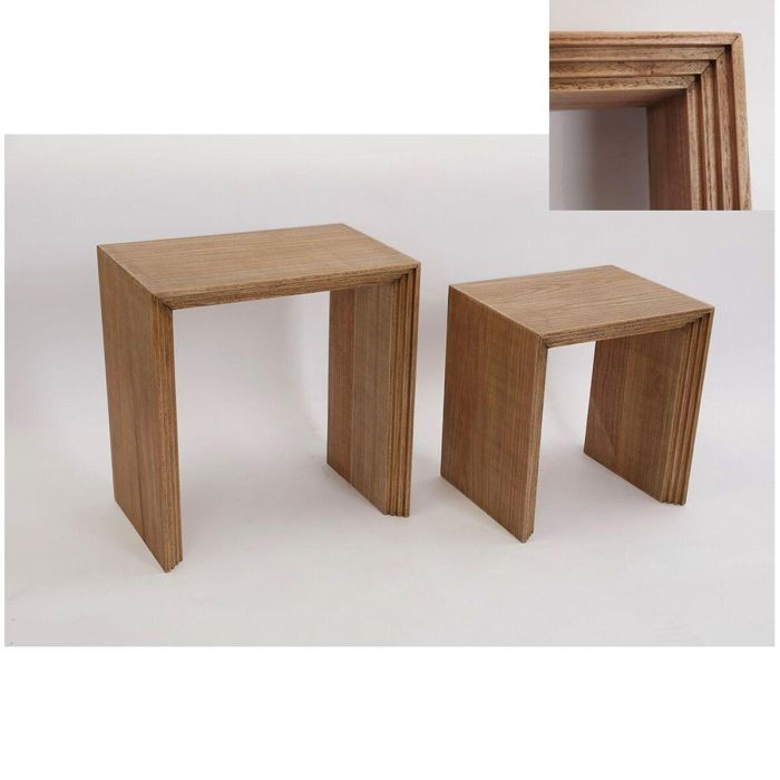 Set de mesas Romimex Natural Madera de pino 2 Piezas 1