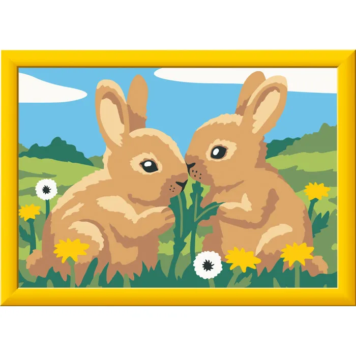 Ravensburger CreArt Kids Pintar por Números Conejitos Kit 13x18cm para Niños a Partir de 7 Años Ref. 12023216