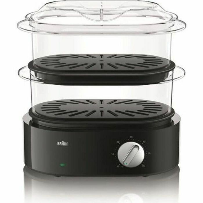 Braun FS 5100 Vaporera 850W Turbo vapor rápido 45s - 2 cestas BPA-Free 3.1L, tazón arroz 2L y temporizador autoapagado Braun FS 5100 Vaporera 850W Turbo vapor rápido 45s - 2 cestas BPA-Free 3.1L, tazón arroz 2L y temporizador autoapagado