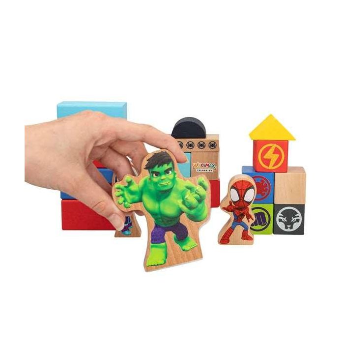 Cubo blocs de madera spidey amazing friends con 50 piezas 1 Cubo blocs de madera spidey amazing friends con 50 piezas 1