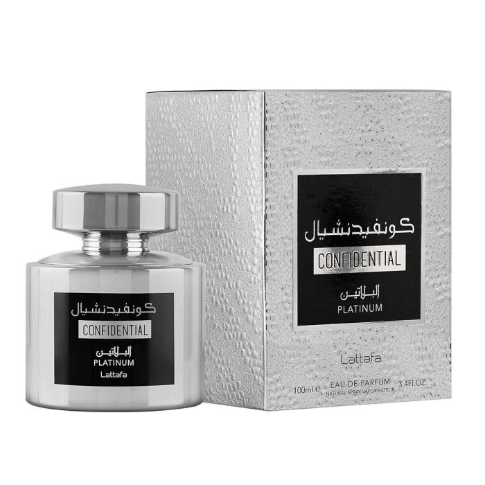 LATTAFA Confidential Platinum Eau de Parfum para Mujer, Vaporizador 100 ml