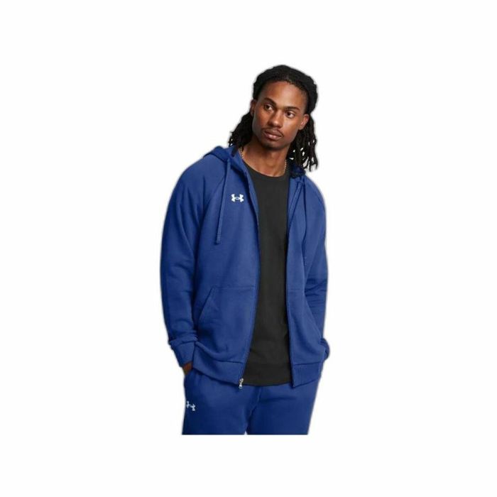 Sudadera con Capucha Hombre Under Armour Rival Fleece Fz Azul 3