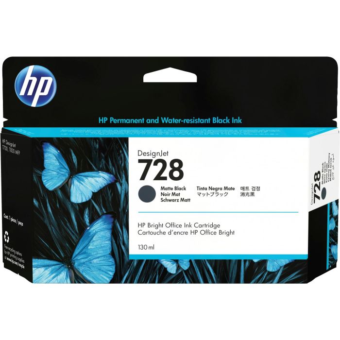 HP DesignJet T830,T730,728 Cartucho negro mate de 130ml