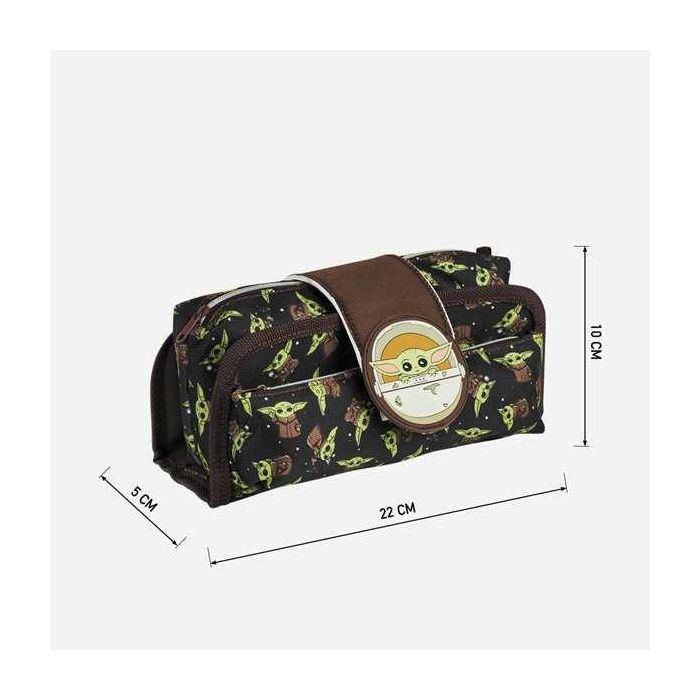 Cerdá Estuche Portatodo The Mandalorian Grogu con Velcro Marrón de Poliéster y Goma para Niños 3+ Años 3