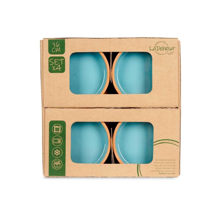 Set 4 Cazuelas Barro 16 Cm Color Azul La Dehesa (6 Unidades) 2 Set 4 Cazuelas Barro 16 Cm Color Azul La Dehesa (6 Unidades) 2