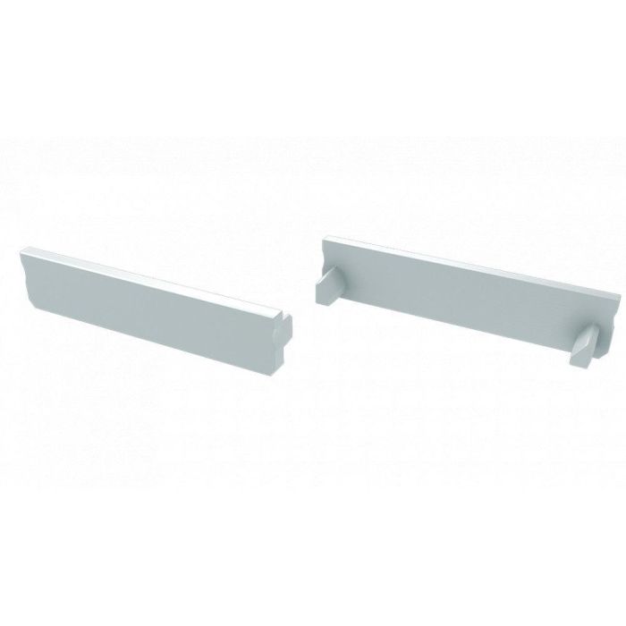 Tapón Final Perfil Tipo SOLIS - Aluminio - Plata - Con Agujero