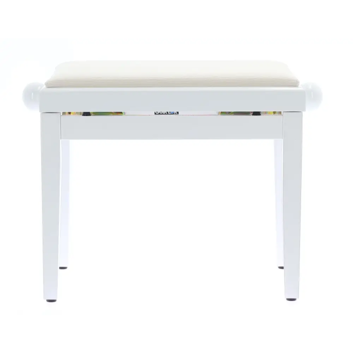 Quiklok Banqueta para Piano de Terciopelo Blanco Brillante