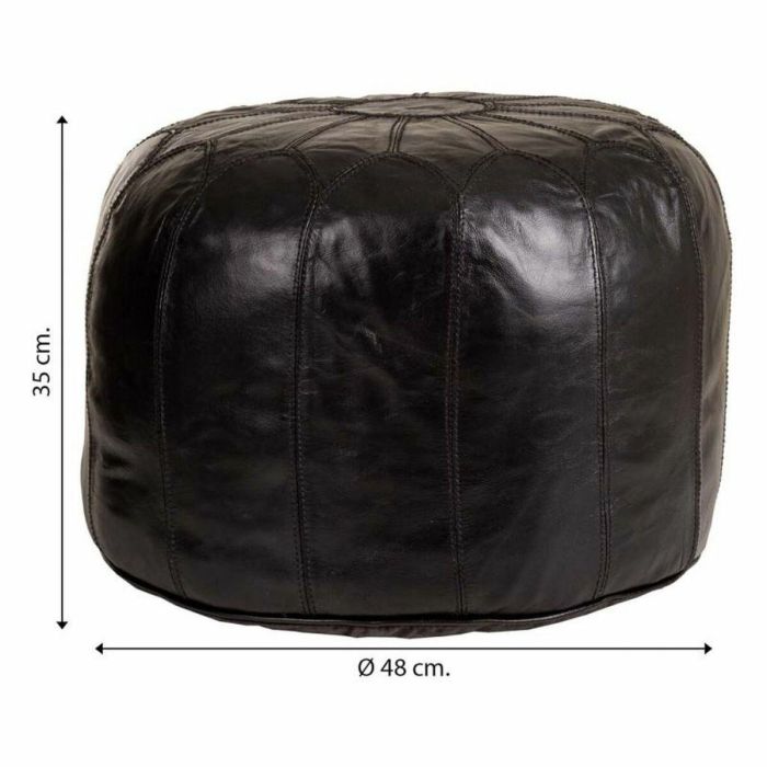 Puff Alexandra House Living Negro Cuero 48 x 35 x 48 cm 1