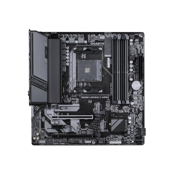 GIGABYTE B550M GAMING X WIFI6 Placa base - Procesadores AMD Ryzen 5000, VRM de 5+3 fases, hasta 3200 MHz DDR4, 1x M.2 PCIe 4.0 + 1x M.2 PCIe 3.0, Wi-Fi 6, LAN 1 GbE, USB 3.2 Gen 1 1 GIGABYTE B550M GAMING X WIFI6 Placa base - Procesadores AMD Ryzen 5000, VRM de 5+3 fases, hasta 3200 MHz DDR4, 1x M.2 PCIe 4.0 + 1x M.2 PCIe 3.0, Wi-Fi 6, LAN 1 GbE, USB 3.2 Gen 1 1