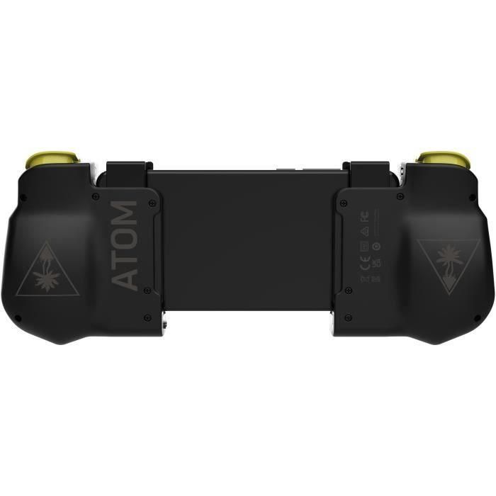 Turtle Beach Atom D4X Controlador de juegos móvil Android Bluetooth baja latencia 20h batería Negro/Amarillo con funda y cable USB-C 4