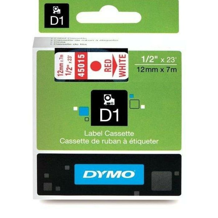 Cinta Laminada para Rotuladoras Dymo D1 45015 12 mm LabelManager™ Blanco Rojo Negro (5 Unidades) 2