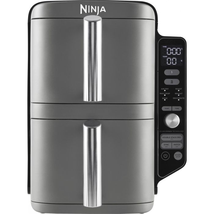 Ninja SL400EU Freidora de Aire Doble Cesta 9.5L Double Stack XL para 8 Personas con 6 Funciones de Cocción 9