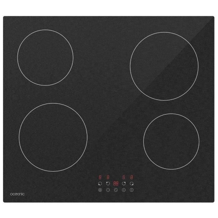 Oceanic OCEATV4Z60B2 Placa Vitrocerámica 4 Fuegos Negro
