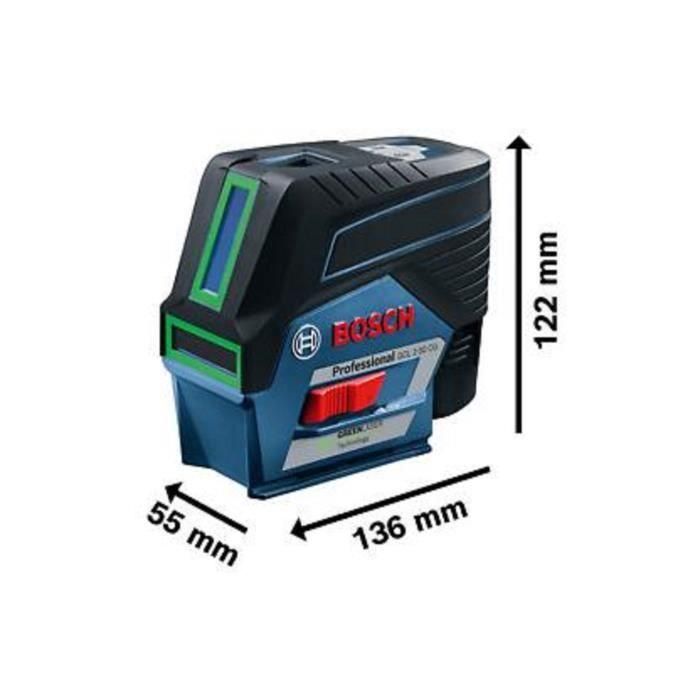 Bosch Professional Láser de línea GCL 2-50CG con soporte giratorio RM2, batería 12V 2.0Ah, cargador, en Lboxx - 0601066H00 1