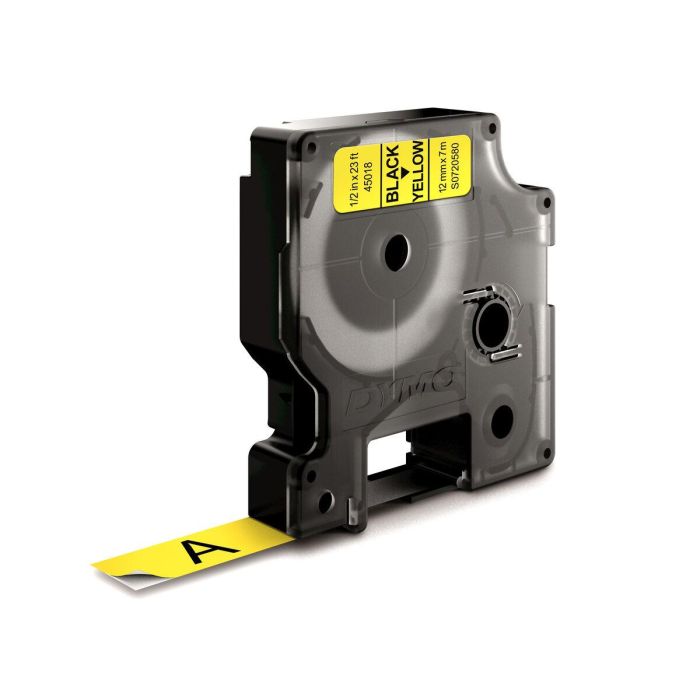 Cinta Laminada para Rotuladoras Dymo D1 45018 12 mm LabelManager™ Amarillo Negro (5 Unidades) 1