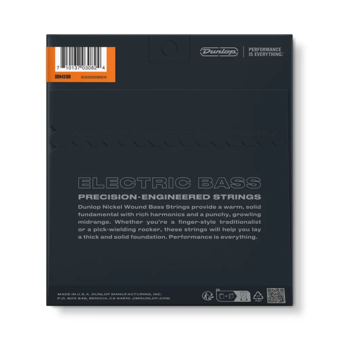 Dunlop Juego Cuerdas Bajo Nickel Medium Light 45-100 Calibre Medium Light para Bajo Eléctrico 1 Dunlop Juego Cuerdas Bajo Nickel Medium Light 45-100 Calibre Medium Light para Bajo Eléctrico 1