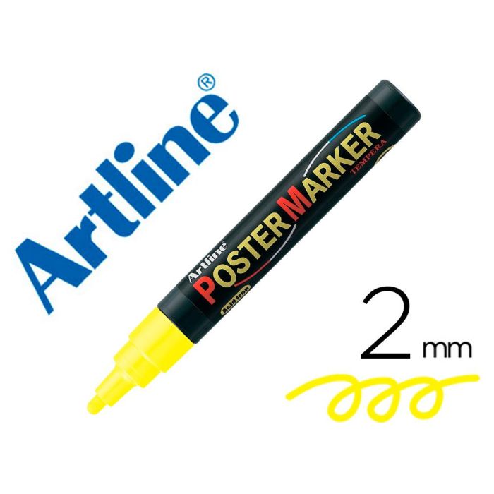 Rotulador Artline Poster Marker Epp-4-Ama Flu Punta Redonda 2 mm Color Amarillo Fluor