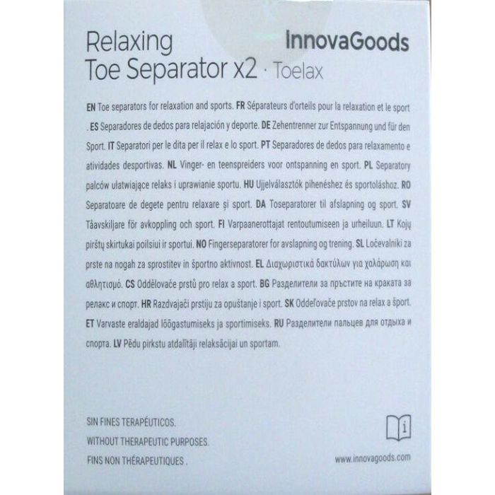 Separadores de Dedos para Relajación y Deporte Toelax InnovaGoods 4 Unidades 10 Separadores de Dedos para Relajación y Deporte Toelax InnovaGoods 4 Unidades 10