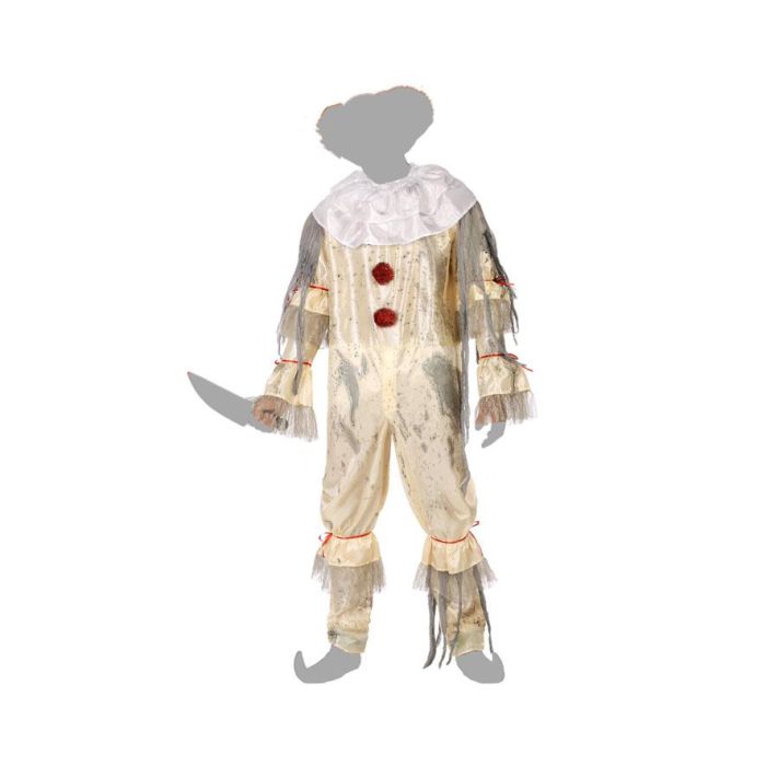 Disfraz Payaso Macabro Adulto M-L Halloween Mono Beige