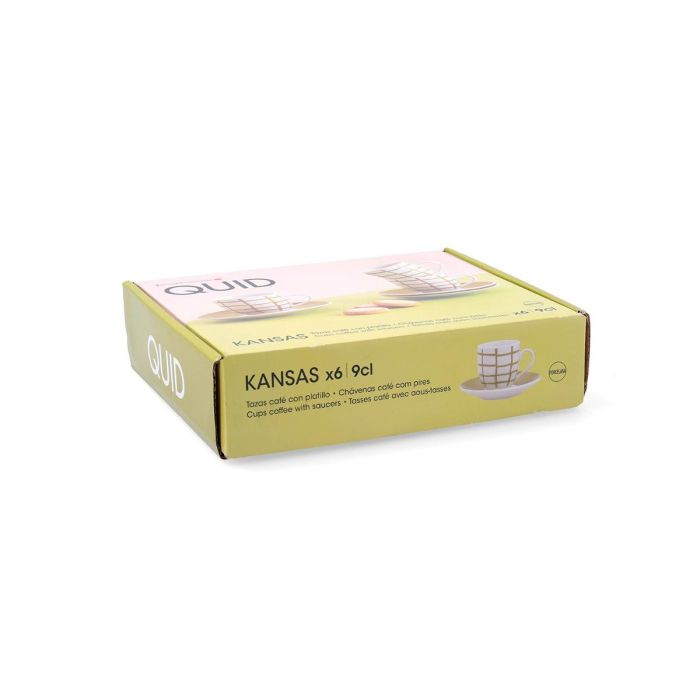 Set 6 Tazas con Plato Porcelana Kansas Quid 9 cL 3 Set 6 Tazas con Plato Porcelana Kansas Quid 9 cL 3