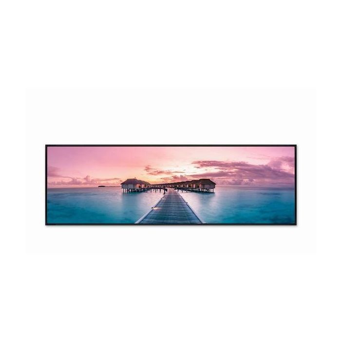 DKD Home Decor Cuadro Decorativo Mural Puesta de Sol Mediterráneo Multicolor de Lienzo con Marco PS 140x45x3.5 cm (Set de 2 Unidades)