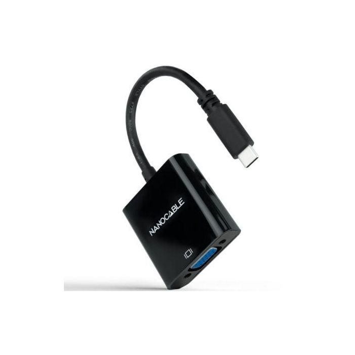Nanocable 10.16.4101-BK Conversor USB-C Macho a VGA Hembra, USB 3.1, 10cm, Negro, 1920x1200@60Hz para MacBook Pro, Chromebook Nanocable 10.16.4101-BK Conversor USB-C Macho a VGA Hembra, USB 3.1, 10cm, Negro, 1920x1200@60Hz para MacBook Pro, Chromebook