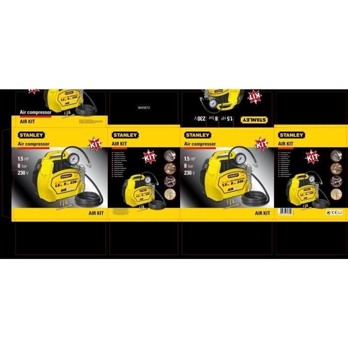 Compresor de aire STANLEY sin tanque + kit de inflado KIT DE AIRE - 1.5 CV 1 Compresor de aire STANLEY sin tanque + kit de inflado KIT DE AIRE - 1.5 CV 1