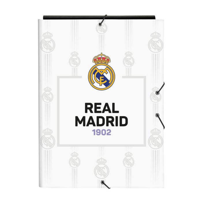 Carpeta Real Madrid C.F. Negro Blanco A4 (26 x 33.5 x 2.5 cm)