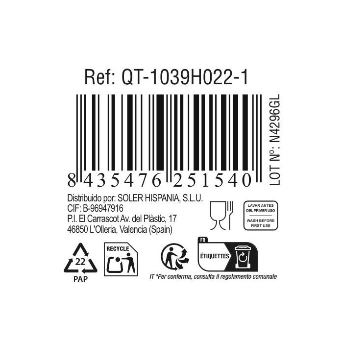 Inde Fuente de Vidrio 23.9 x 20.4 cm 925 cc Quttin (6 Unidades) 3