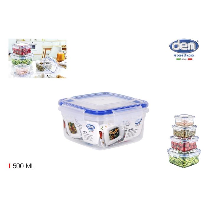 Fiambrera hermética cuadrada 500 ml - Dem (12 Unidades) Fiambrera hermética cuadrada 500 ml - Dem (12 Unidades)