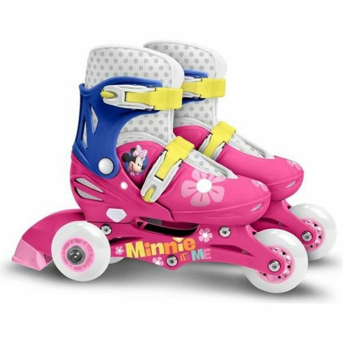 Disney Minnie Patines 2 en 1 Progresivos Tri Skate y Roller en Línea Ajustables Niña Talla 27-30, Ruedas PVC