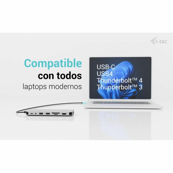 Hub USB i-Tec C31NANOTRIPLEDOCKPD Gris 15