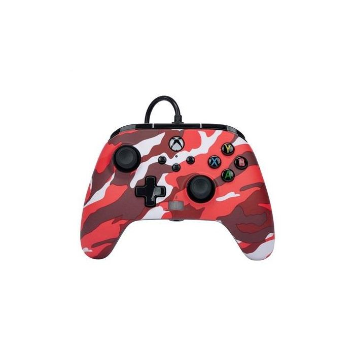 Enhanced Mando Con Cable Xbox Camuflaje Rojo POWER A 1525942-01