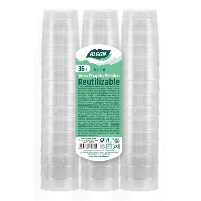 Set de 36 vasos chupito PP 30 ml Algon (30 Cajas) 1 Set de 36 vasos chupito PP 30 ml Algon (30 Cajas) 1
