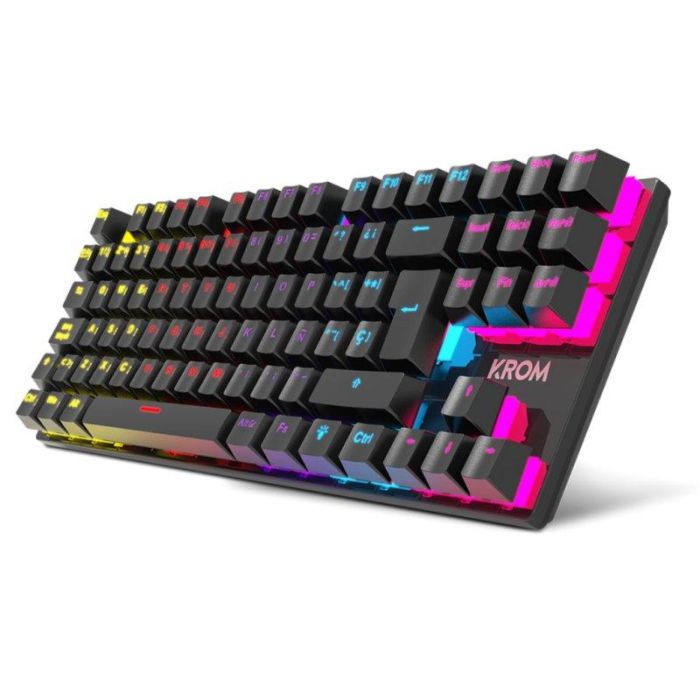 KROM Kasic TKL Teclado Mecánico TKL USB con Iluminación RGB Rainbow y Switches Rojos de Alto Rendimiento, Anti-Ghosting (25 Teclas), Modo Juego, Negro 2