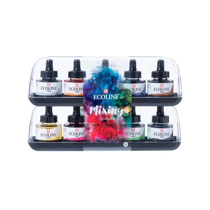 Talens Ecoline Set Acuarela Líquida Mezcla 10 Botellas De 30 mL Colores Surtidos