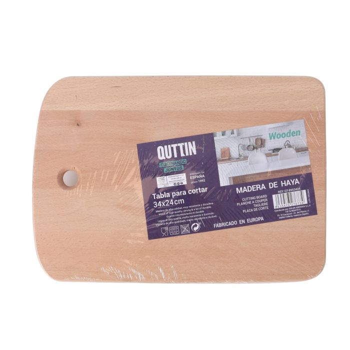Tabla de cortar Quttin 34x24x1.7 cm con agujero (8 Unidades) 1 Tabla de cortar Quttin 34x24x1.7 cm con agujero (8 Unidades) 1