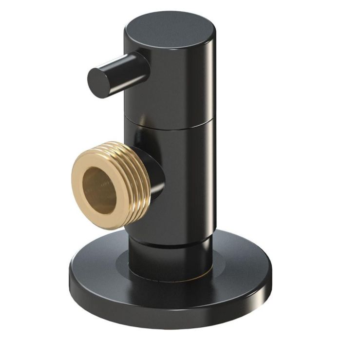 MT Válvula Escuadra Modelo Deco Black Series, Negro, Mando Redondo, Antical, Cierre Cerámico 1/4 Vuelta, Latón, 1/2' x 1/2', 10 bar 80°C MT Válvula Escuadra Modelo Deco Black Series, Negro, Mando Redondo, Antical, Cierre Cerámico 1/4 Vuelta, Latón, 1/2' x 1/2', 10 bar 80°C