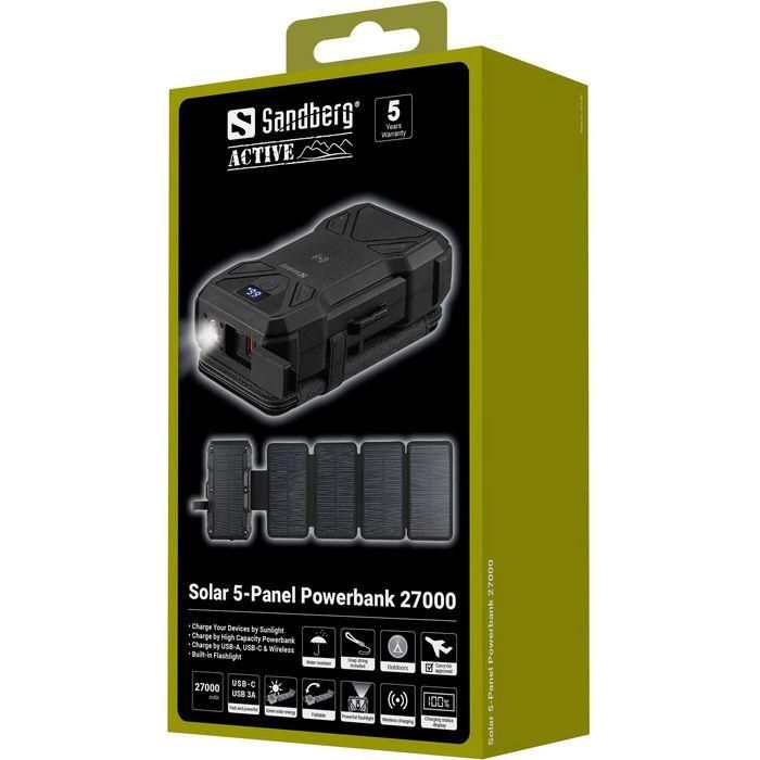 Sandberg Solar 5-Panel Powerbank 27000 9