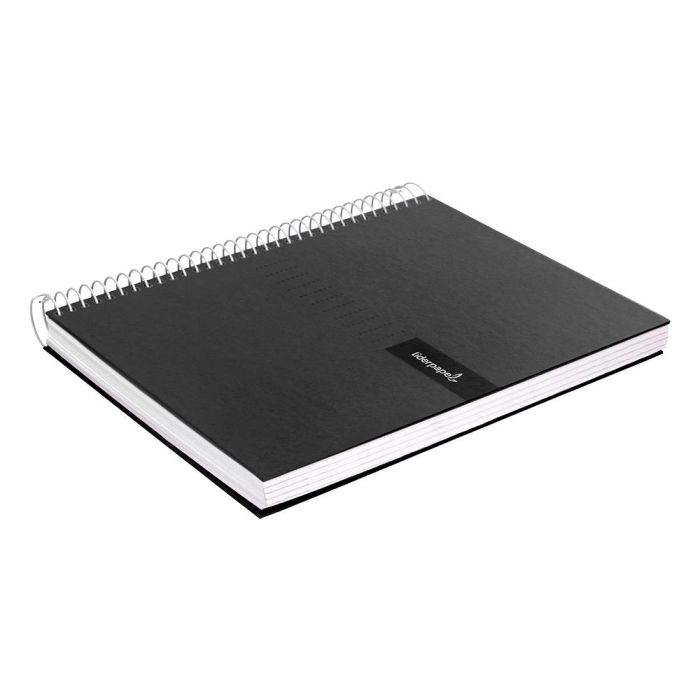 Cuaderno Espiral Liderpapel A4 Crafty Tapa Forrada 80H 90 gr Cuadro 4 mm Con Margen Color Negro 6