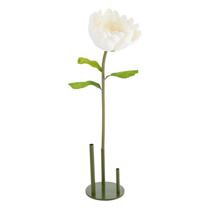 Flor Loto Blanco Artificial Decoración 55 X 55 X 130 cm