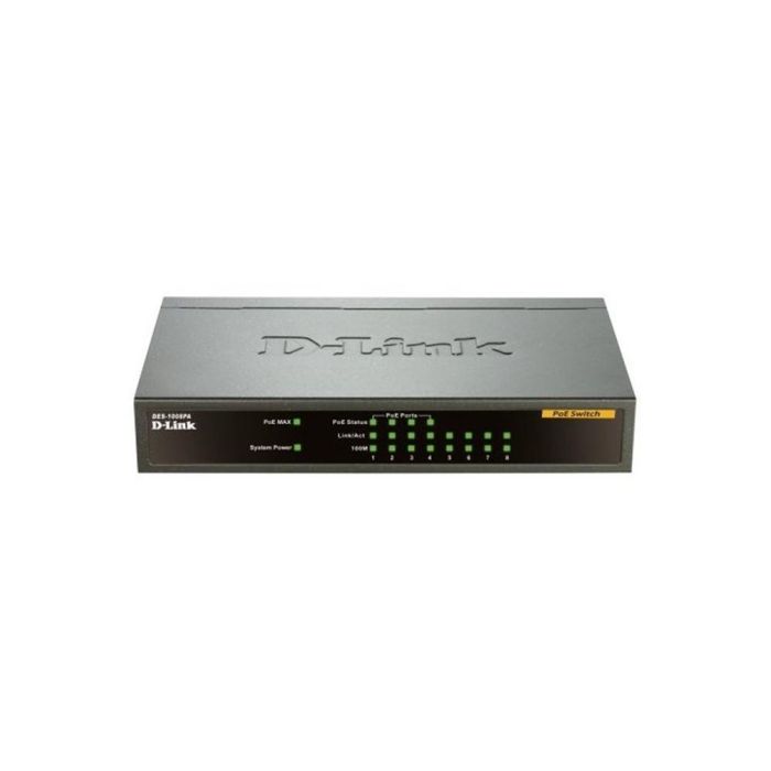 D-Link Switch D-Des-1008PA 8 Puertos Fast Ethernet (10/100) no Administrado con PoE 4x15W, 52W Total, 1.6Gbps, Negro D-Link Switch D-Des-1008PA 8 Puertos Fast Ethernet (10/100) no Administrado con PoE 4x15W, 52W Total, 1.6Gbps, Negro