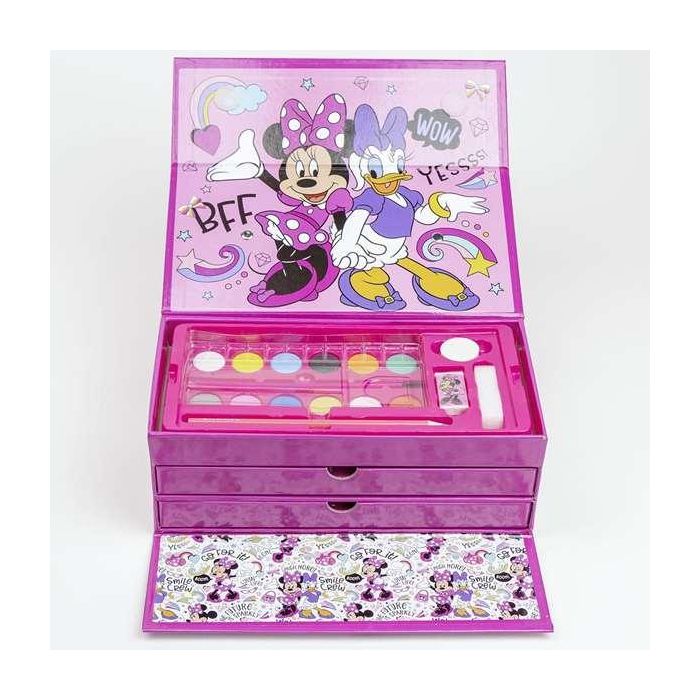 Set de pintura Minnie Mouse Maletín Rosa 3 Set de pintura Minnie Mouse Maletín Rosa 3