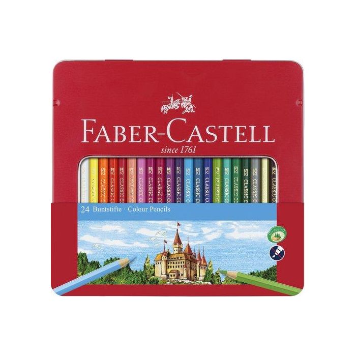 Lapices De Colores Faber-Castell Estuche De Metal De 24